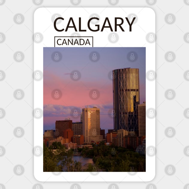Calgary Alberta Canada Gift for Canadian Canada Day Present Souvenir T-shirt Hoodie Apparel Mug Notebook Tote Pillow Sticker Magnet Sticker by Mr. Travel Joy